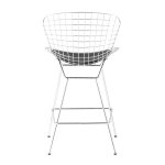 Low back stool Bertoia chrome plated with black cushion