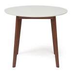 Dining table BOSCO round white/brown