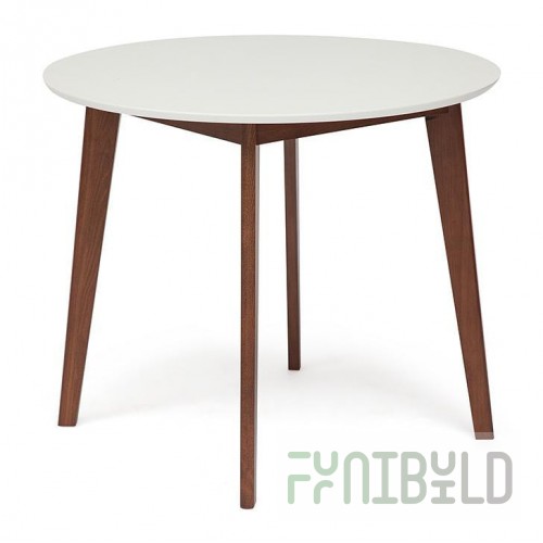 Dining table BOSCO round white/brown