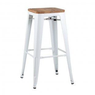 Bar stool Tolix Wood white glossy