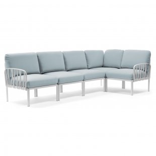 Plastic sofa with cushions Komodo 5 white/ice