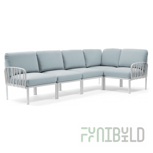 Plastic sofa with cushions Komodo 5 white/ice