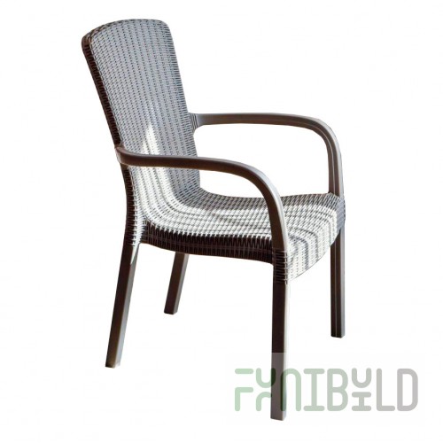 Chair made of artificial rattan PRAKTIK beige