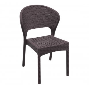 Plastic wicker chair Daytona, brown