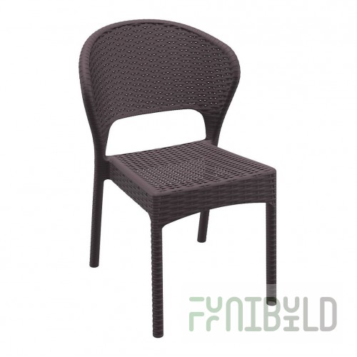 Plastic wicker chair Daytona, brown