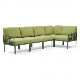 Plastic sofa with cushions Komodo 5 agave/avocado