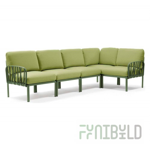 Plastic sofa with cushions Komodo 5 agave/avocado
