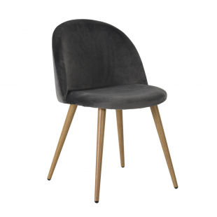 Chair Lyon, grey velour