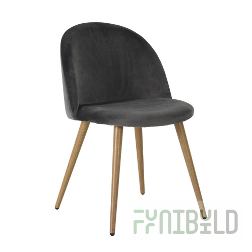 Chair Lyon, grey velour