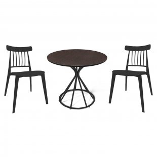 Dining set DS111 wenge, black moire