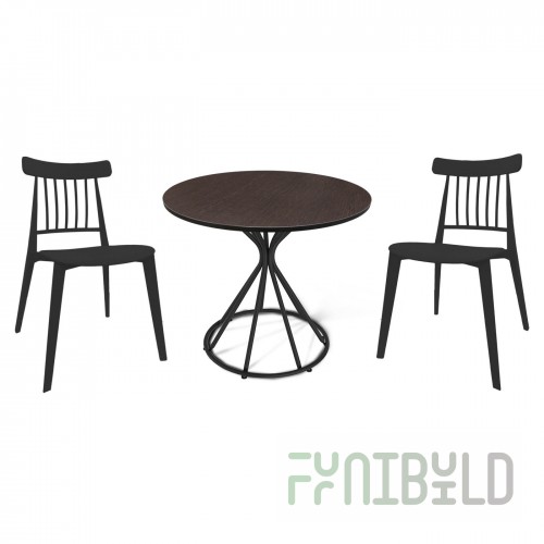 Dining set DS111 wenge, black moire