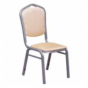 Chair Hit Light 25mm, silver, jacquard cross beige