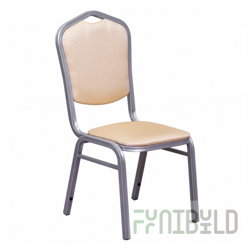 Chair Hit Light 25mm, silver, jacquard cross beige