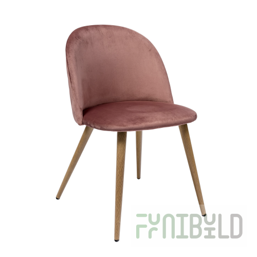 Chair Lyon, velveteen with diamonds, pink