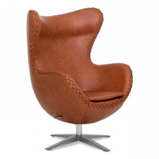 Egg chair eco-leather, brown