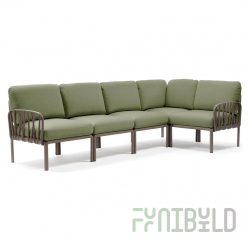 Plastic sofa with pillows Komodo 5 tortora/jungle
