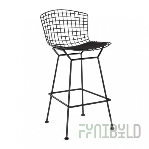 Bertoia semi-bar chair black