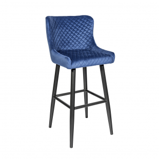 Stitch Bar Stool, Royal Blue Velvet