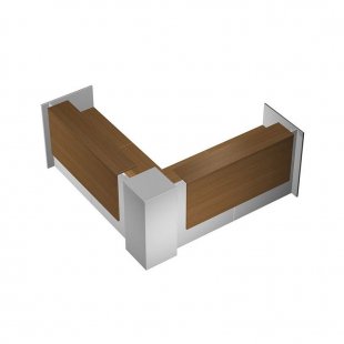 Reception desk Profiquadro corner with 2 cutouts