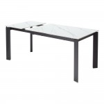 Table Corner 120 stone white marble