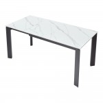 Table Corner 120 stone white marble