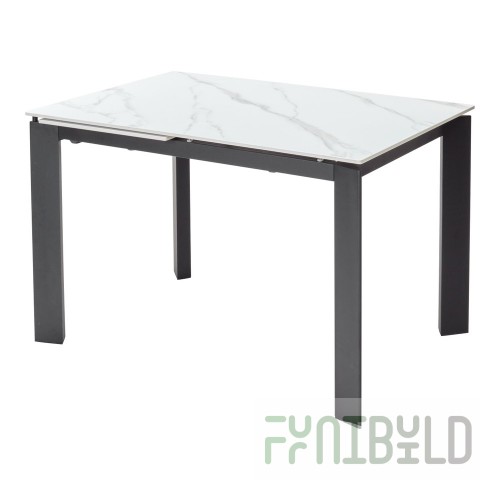 Table Corner 120 stone white marble