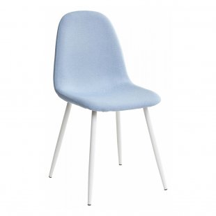 Cassiopea chair, grey-blue velour, white legs