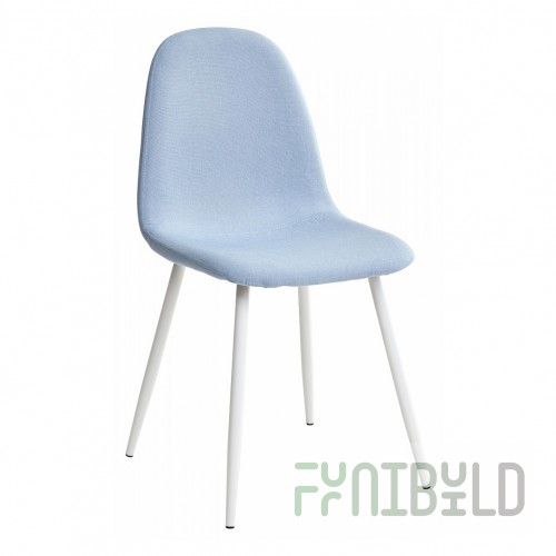 Cassiopea chair, grey-blue velour, white legs