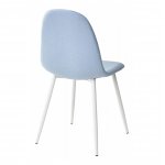 Cassiopea chair, grey-blue velour, white legs