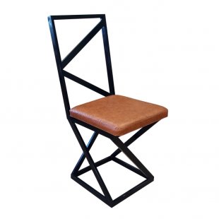 Loft chair, black frame, brown eco-leather