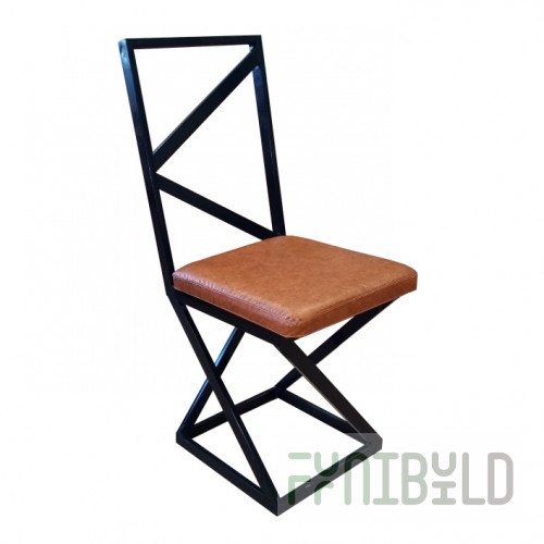 Loft chair, black frame, brown eco-leather