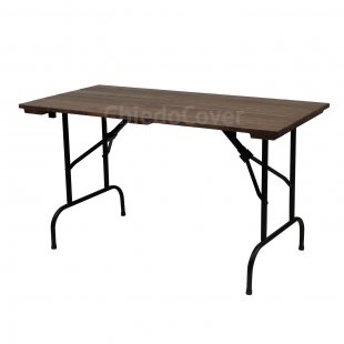 Table Leader 1, outdoor, made of slats, dark