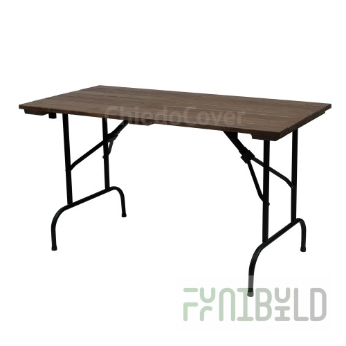 Table Leader 1, outdoor, made of slats, dark