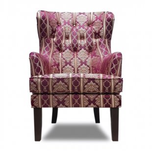 Alba armchair, red, with pattern