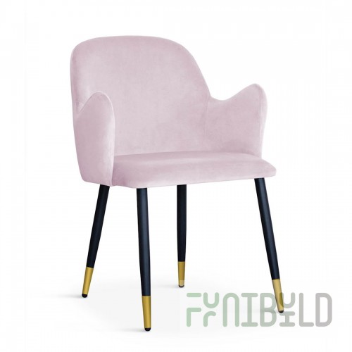 Camel chair, lilac, black-gold legs