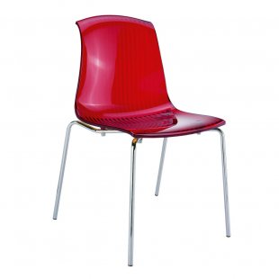 Chair transparent Alegra red