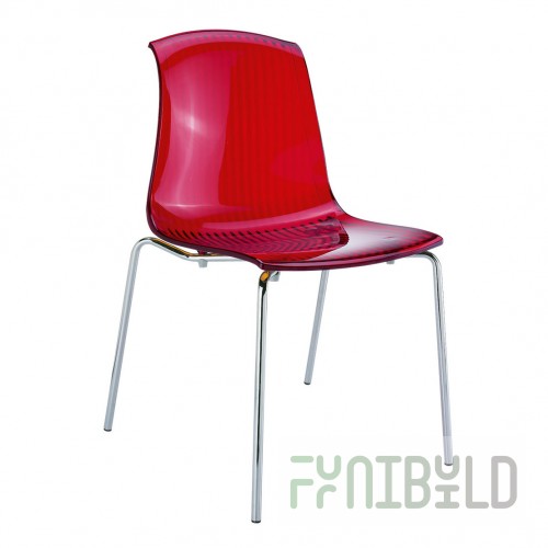 Chair transparent Alegra red