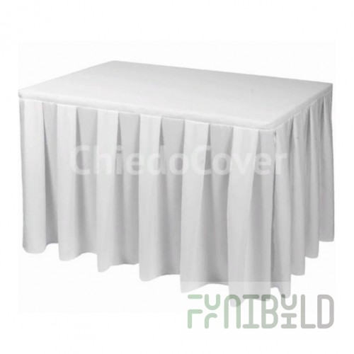 Buffet skirt, 1/2 pleat with mullet