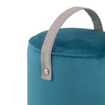Pouf Jerry, velveteen, dark turquoise