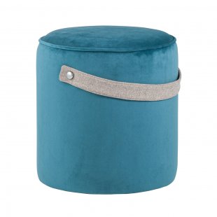 Pouf Jerry, velveteen, dark turquoise