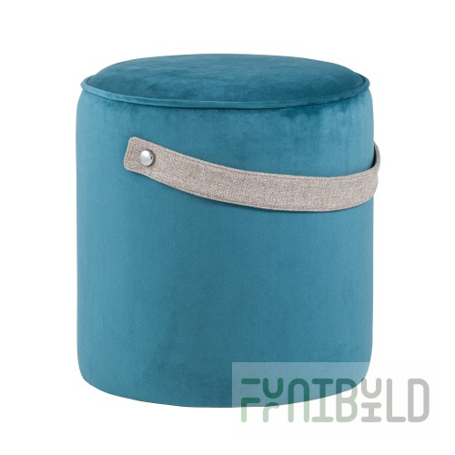 Pouf Jerry, velveteen, dark turquoise