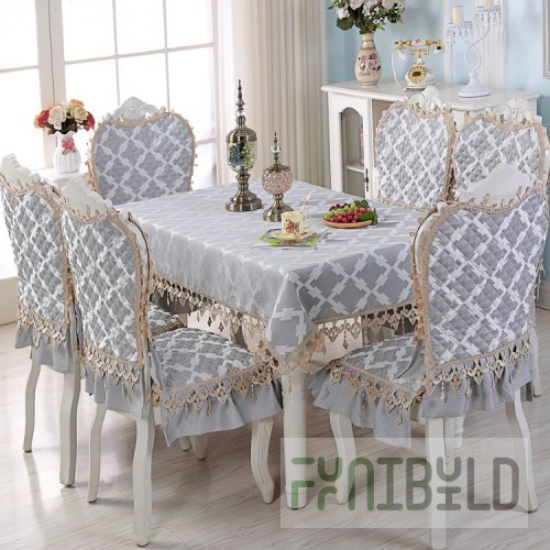 Table and chair set, checkered