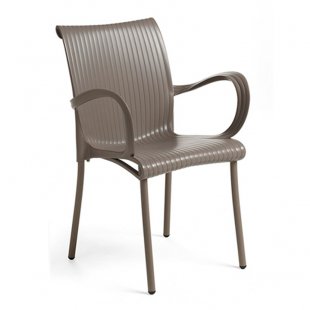 Plastic chair Dama, tortora