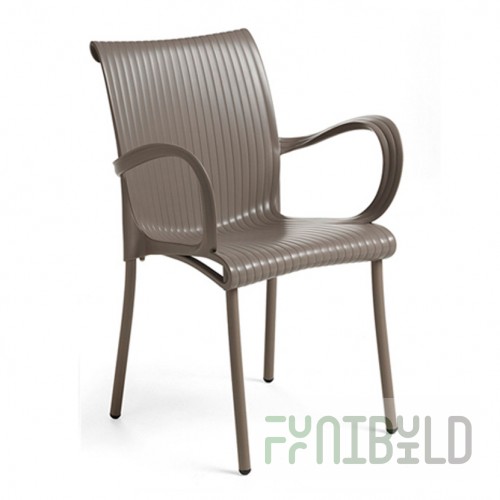 Plastic chair Dama, tortora