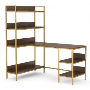 Corner table Lomond, adjustable, with shelves