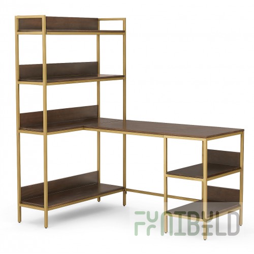 Corner table Lomond, adjustable, with shelves