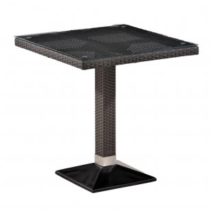 Lismore Faux Rattan Wicker Table, Brown