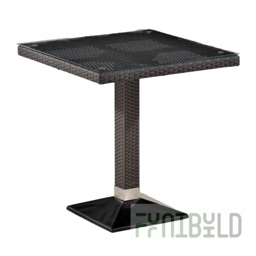 Lismore Faux Rattan Wicker Table, Brown