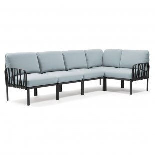 Plastic sofa with cushions Komodo 5 anthracite/ice