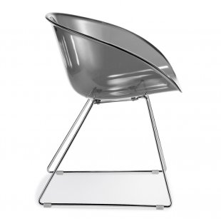 Chair transparent on runners Gliss gray